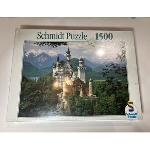 Vintage 80's Schmidt Puzzle Home Town Morning 1500 Pieces New In Box